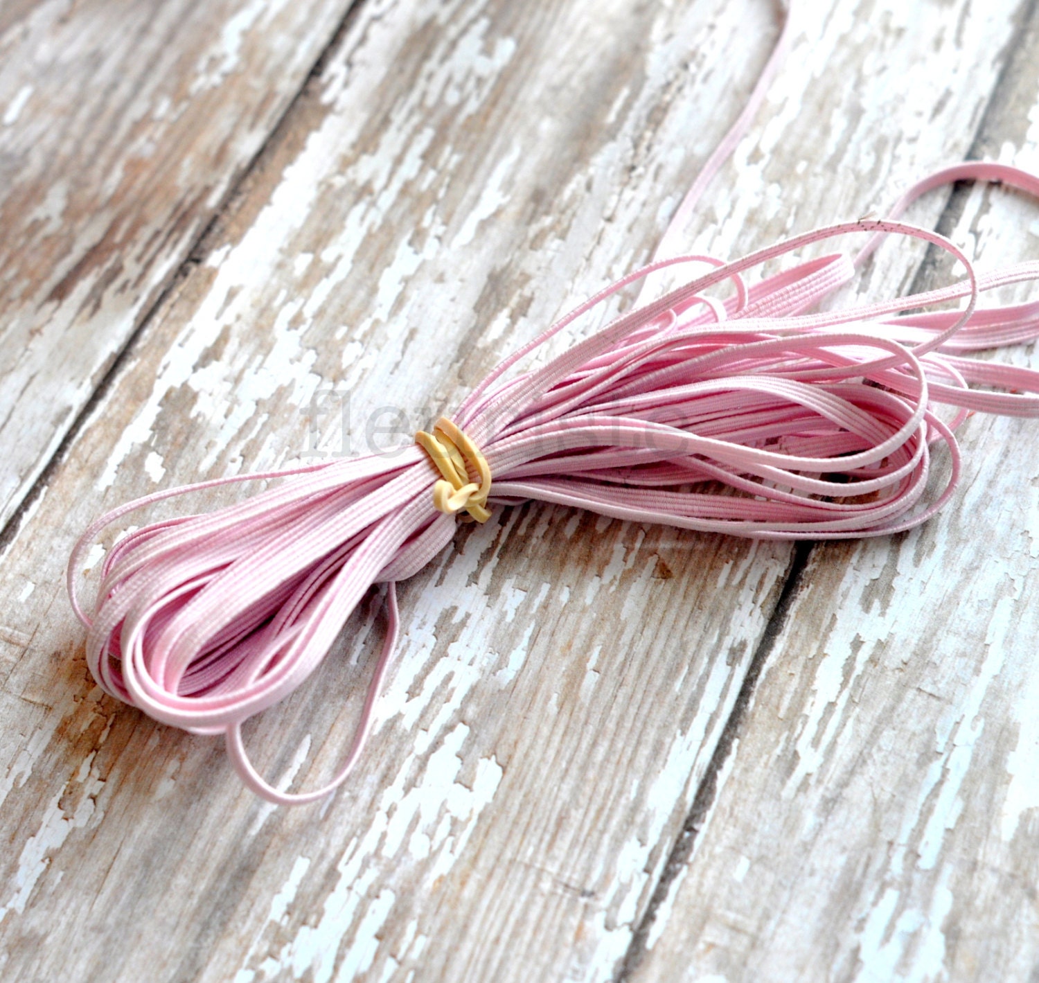 1/8 Inch Elastic-5 Yards-Powder Pink-Headband Elastic