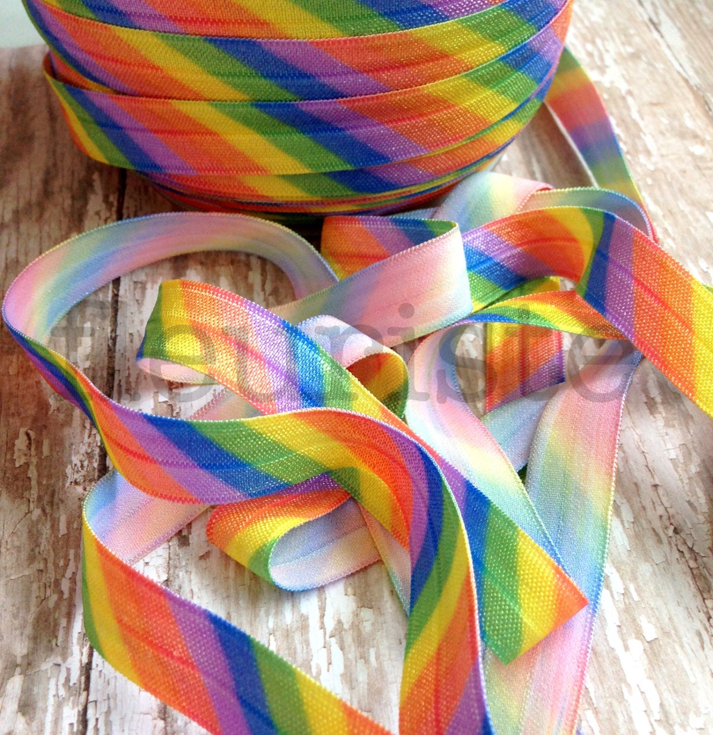 Patterned 5/8 Inch Foldover Elastic-5 Yards-Fruit Stripe Gum