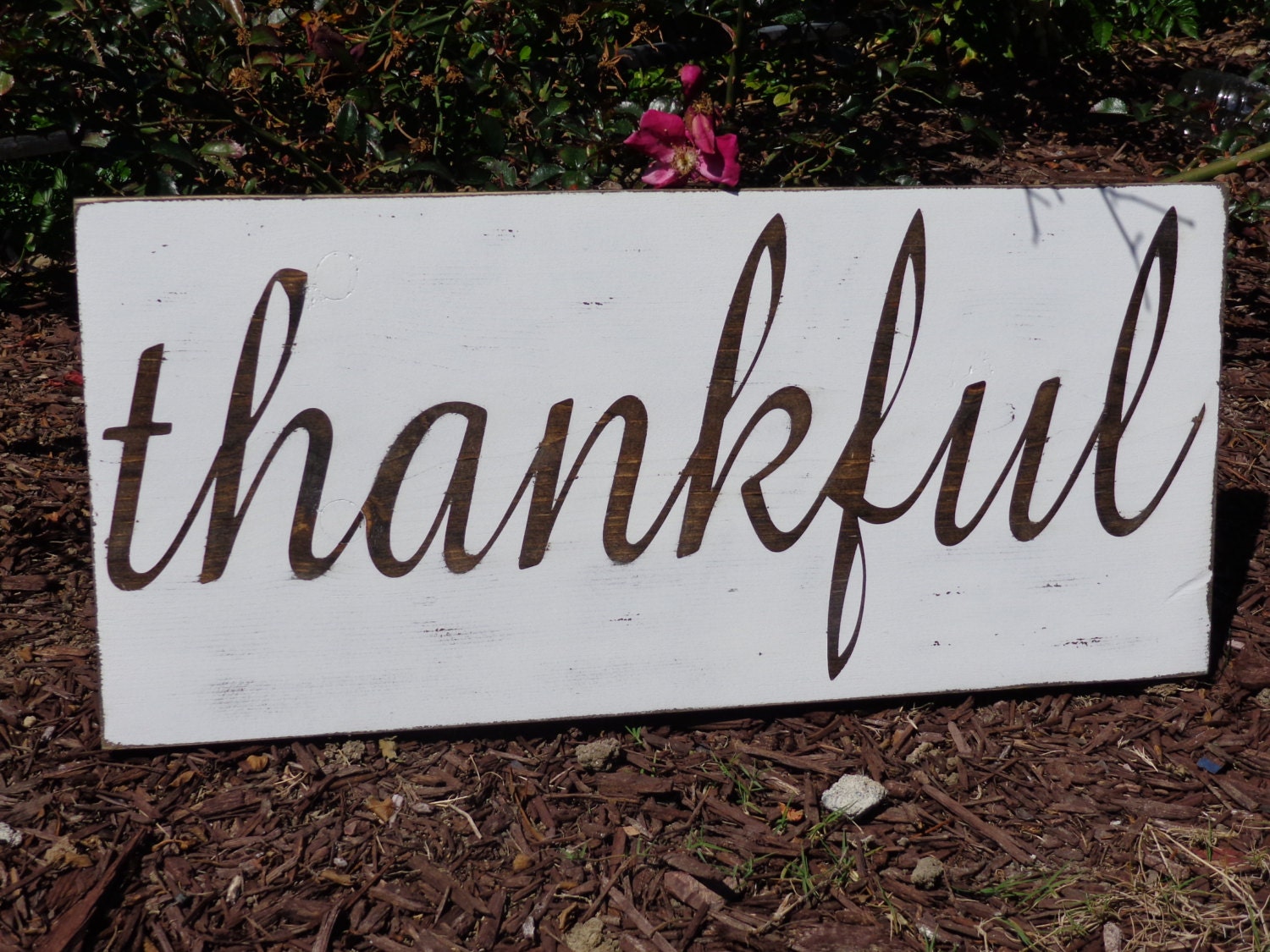 Thankful Wood Sign, rustic, wedding, anniversary, vintage, subway