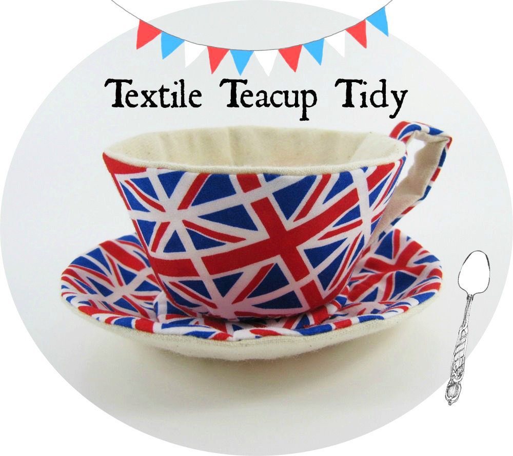 Textile Teacup Tidy-UNION JACK FLAG