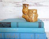Vintage Owl Toothpick Holder Tree Stump Darling