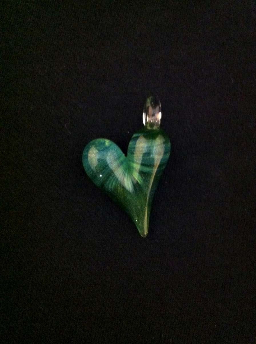 Half Price Sale Layered Color Millennium Moss Sparkle Glass Pendant With Glass Loop
