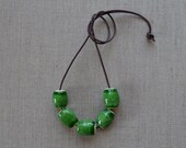 Etched Succulent Bead Necklace