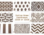 Decorative Throw Pillow Cover 12 x 16 or 12 x18 One Italian Brown Lumbar Pillow Cushion Cover Brown Pillows Nicole Chevron Canopy