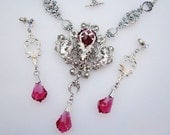 RUBY CRYSTAL Guardian Angel Necklace