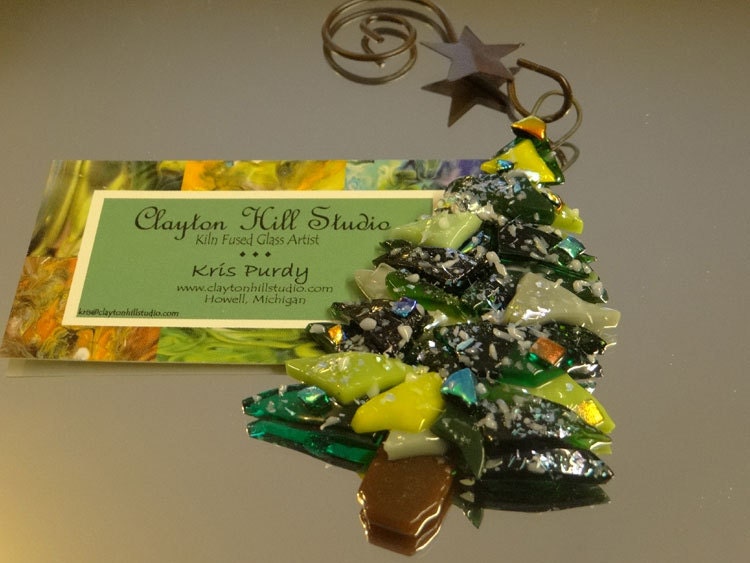 Christmas Tree Ornament - Fused Glass