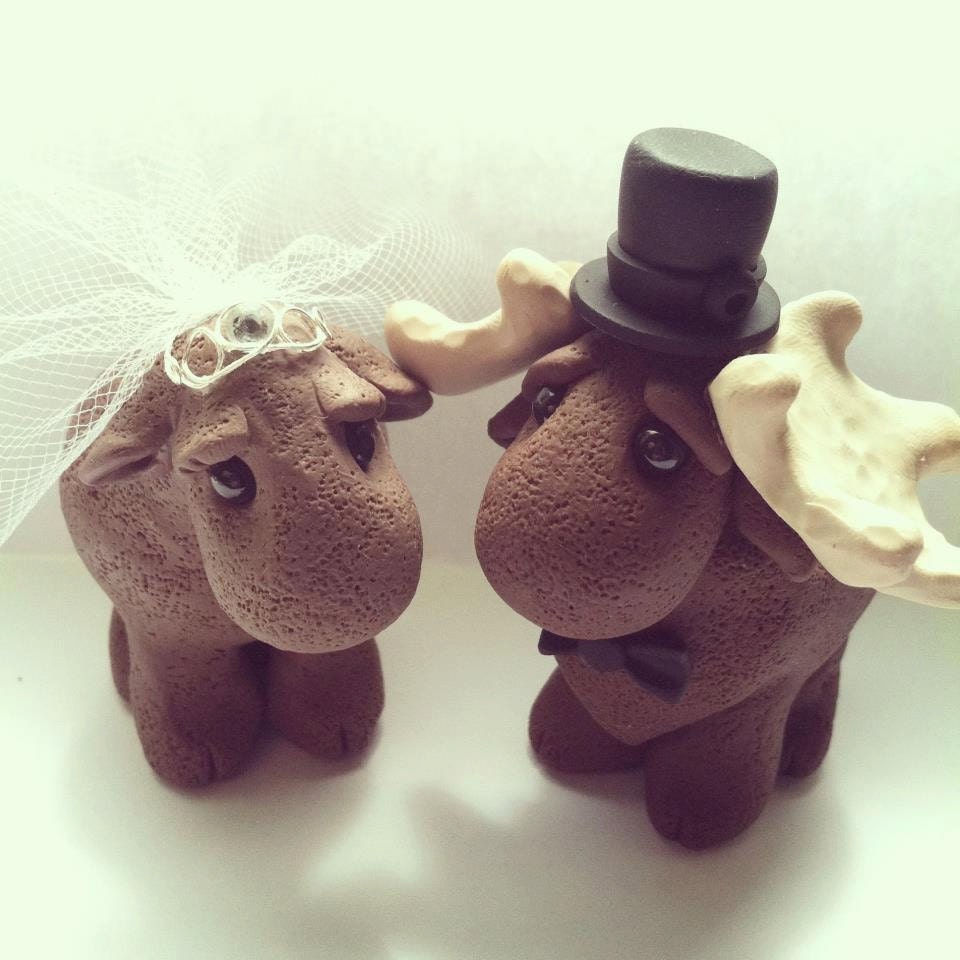 Moose Wedding Cake Topper