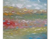 Spring foothills  -  FREE SHIPPING - Original Oil Painting - by SOLOMOON - gallery fine art 27,5"x27,5 impasto square