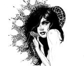 Original Pen Drawing "Bete" 18x23cm