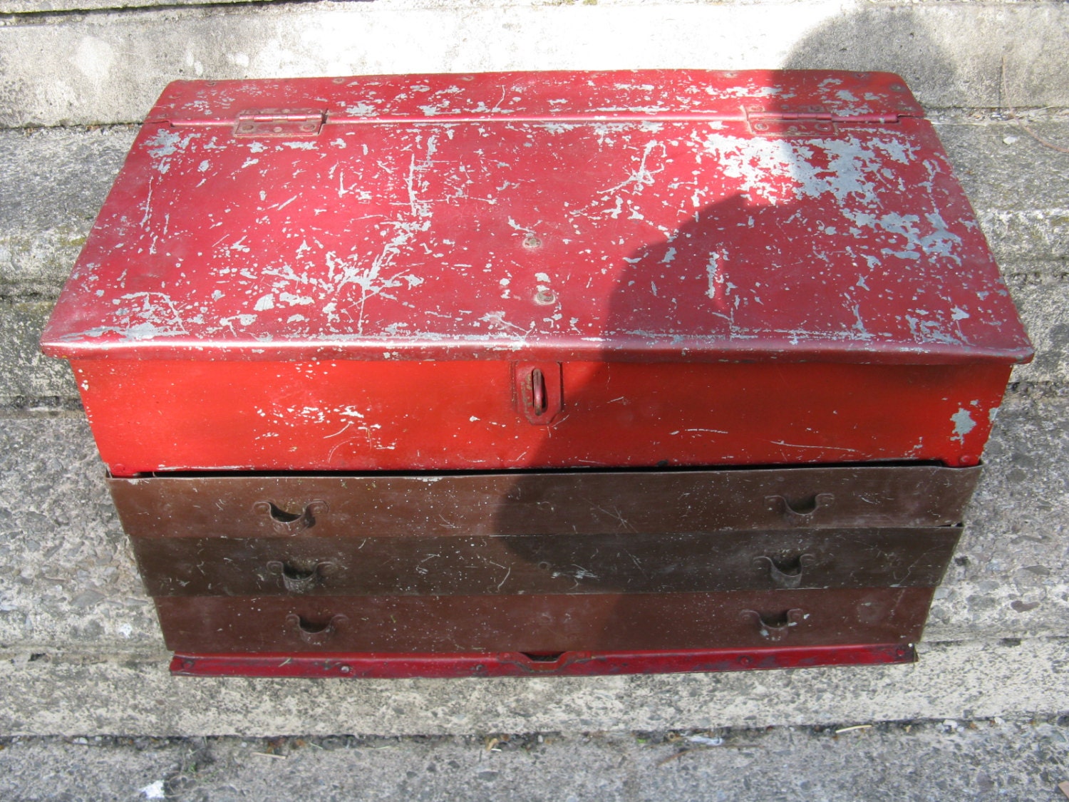 handmade steel tool chest galvanized steel 3 drawers 24 inches long industrial storage rustic storage