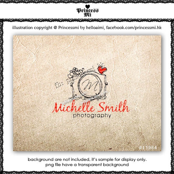 Custom Premade Logo Design - sketch digital camera vintage swirl illustration logo photography business boutique by princess mi logo1198-4