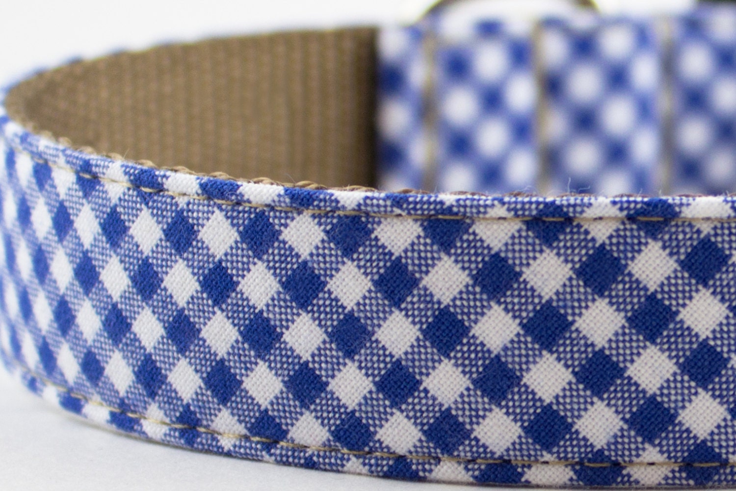 Royal Blue Gingham Dog Collar