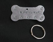 Cancer Survivor Dog Bone Pet ID Tag