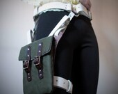 Unisex Thigh Holster Bag - Cream, Brown, Green Canvas - steampunk - festival - burning man, Please read Description for size