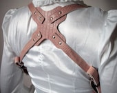 Unisex Shoulder Holster  - Dark Salmon, canvas pockets - steampunk - burning man - festivals, Please read Description for size