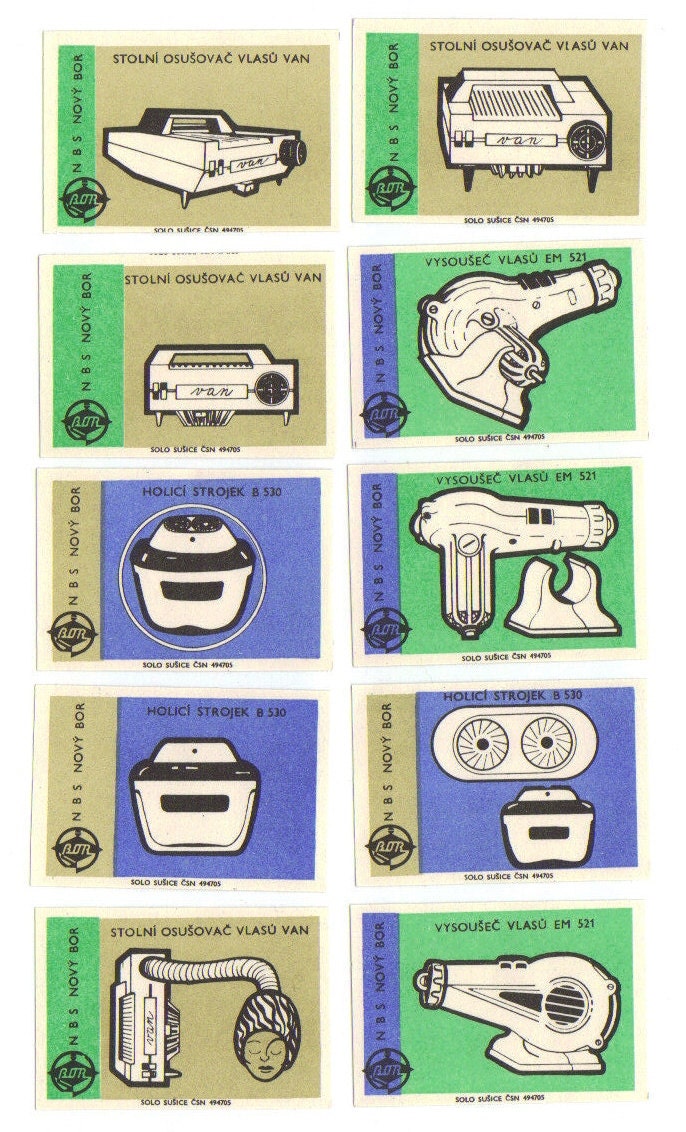 SALE 10 Vintage Matchbox Labels - Set 19