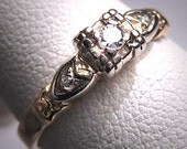Antique Diamond Wedding Ring Victorian Art Deco Vintage