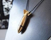 Gold Bomblet Pendant - Vietnam War "Lazy Dog" Bomb