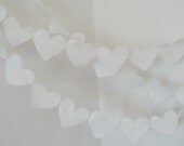 Wedding decoration valentines day decoration white felt heart garland kids room decor holiday decoration