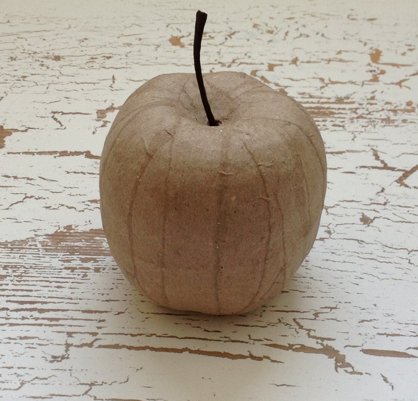 Paper Mache Ornament - Unfinished Paper Mache Apple - Christmas Ornament - Craft Supplies
