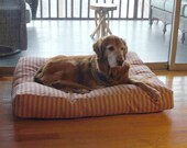 Large Rectangle Striped  Dog Bed with Insert - Pick your color  - Free Shipping