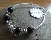 Medical Alert Bracelet - Diabetes, Allergies, Heart, Peanut, Penicillin, Asthma, or Seizures -  Black Agate/ Parrot