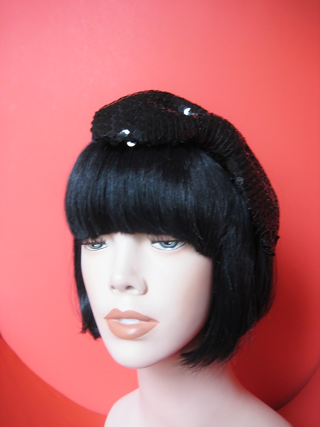 Flirt Bardot Bow in Black Sequins