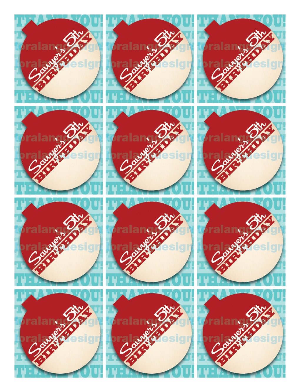 DIY Printable Retro Fishing Birthday Party Favor Tags Il_570xn
