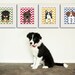Nursery print dog artwork for baby, nursery art for child 5x7. Any Dog picture in blue for kids room decor from painting by WallFry