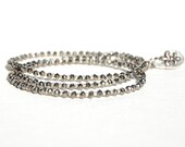 Silver Crystal Layering Bracelet  Delicate Crystal Necklace