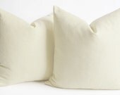 Sukan / 1 Linen Pillow Covers Ivory  - large pillow - euro pillow covers - european pillow covers - cream throw pillow - 16x16 pillows