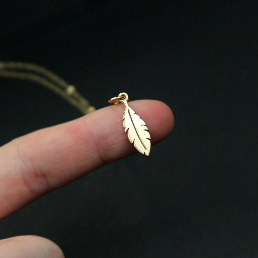 Gold Feather Necklace