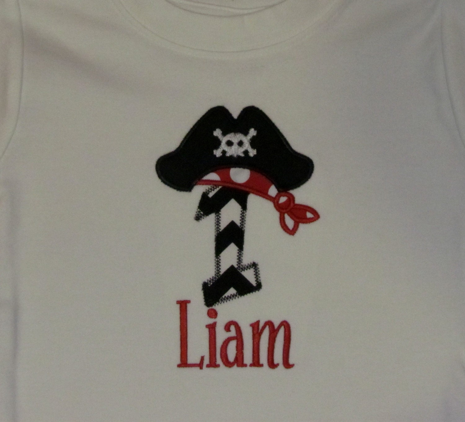 Boys, Pirate, Appliqued Pirate Hat with Number OR Letter, Birthday Shirt or Onesie, Long or Short Sleeve, YOU DESIGN