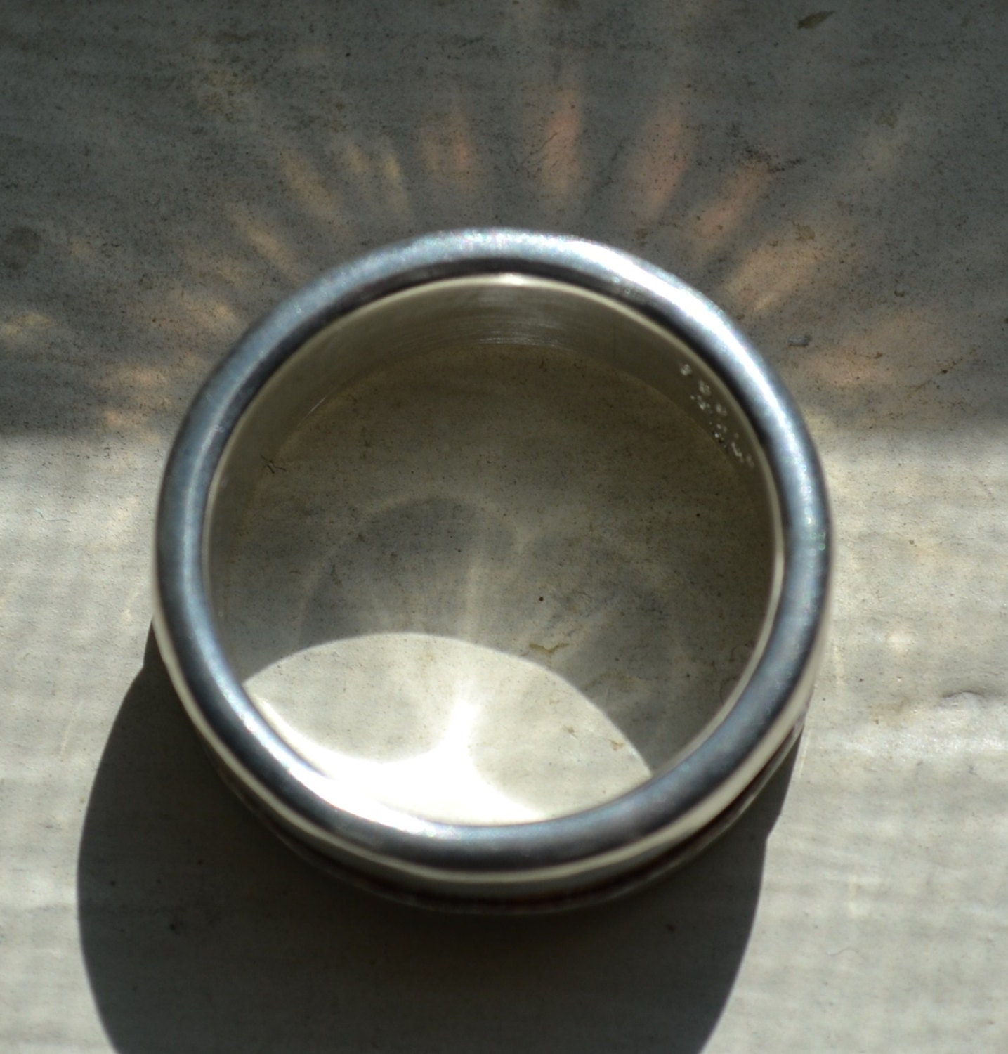 mens wedding band - rustic fine silver copper and brass - handmade artisan designed wide band ring - manly ring - customized