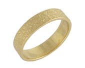 Matte Hammered Wedding Band in 14k Yellow Gold