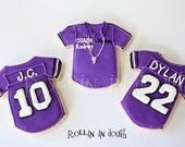Football Cookies, Football Jersey Cookies, Football Jerseys - 1 Dozen