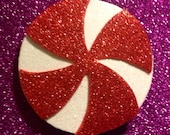 Peppermint barrette // red and white // candy collection