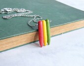CLEARANCE - all must go, Rasta Spike Necklace Tribal Necklace Reggae Sticks Howlite Necklace Modern Jewelry Spring Fashion