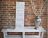 Gray and White Washed Wood Spindle Entry/ Sofa Table with Wood Planks