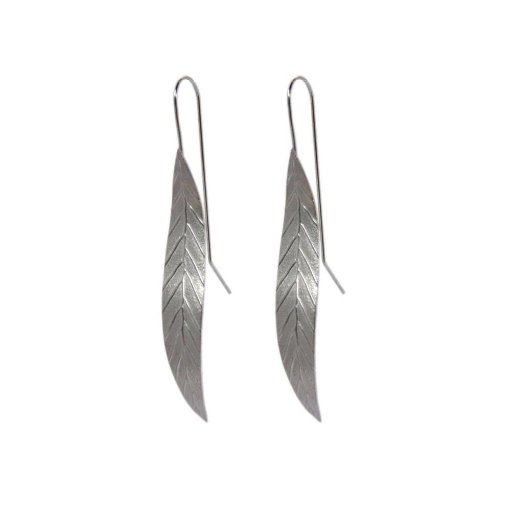 Sterling Silver Leaf Earrings