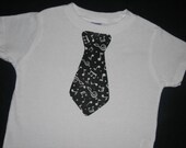 Black and White Music Notes Tie Shirt