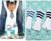 Baby Boy, First Mother's Father's Day Children Clothing, Football Leg Warmers &  Any Tie Onesie SET. Any Tie, Long or Short Sleeve Onesie.