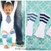 1 Pair of Baby Boy, NEW Football Striped Leg Warmers.  Father's Day Baby Boy,  4th of July, Classy, Trendy, Birthday Fashion