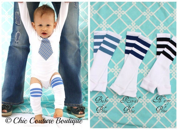 Baby Boy, First Mother's Father's Day Children Clothing, Football Leg Warmers &  Any Tie Onesie SET. Any Tie, Long or Short Sleeve Onesie.