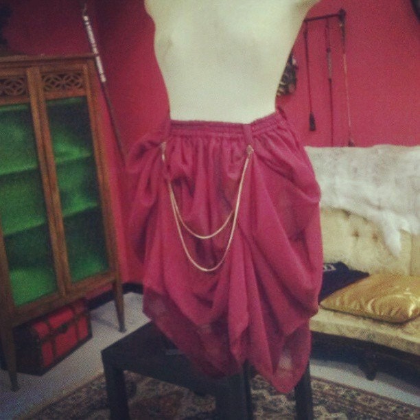 Steampunk skirt bustle in the back , black or red, all sizes