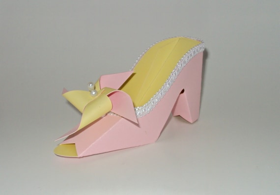 Strawberry Lemonade Pinwheel High Heel Paper Shoe Gift Box Favor Box