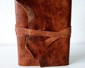 Large Leather Journal Sketchbook Reddish Brown Bison with blank pages