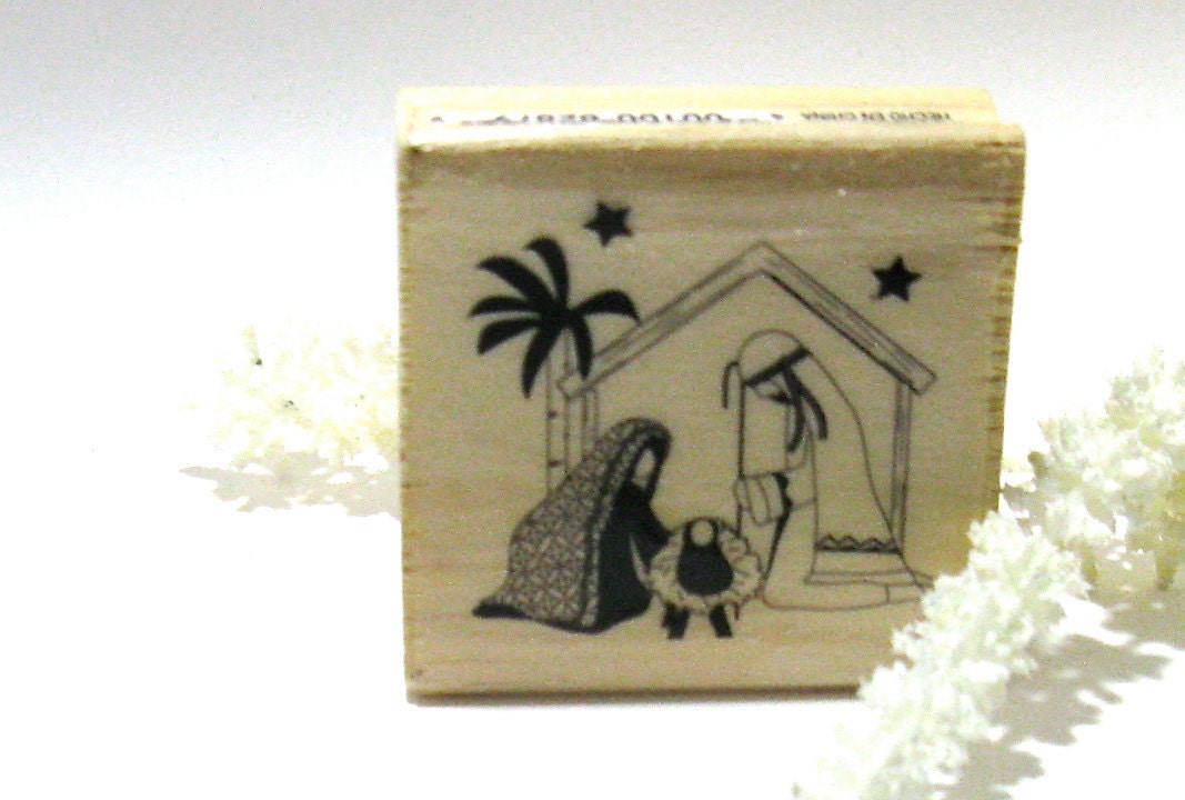 Religious Christmas Stamps - Nativity Scene, Crosses, Merry Christmas