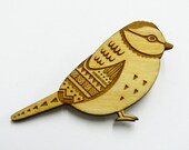 Wooden Bird Brooch