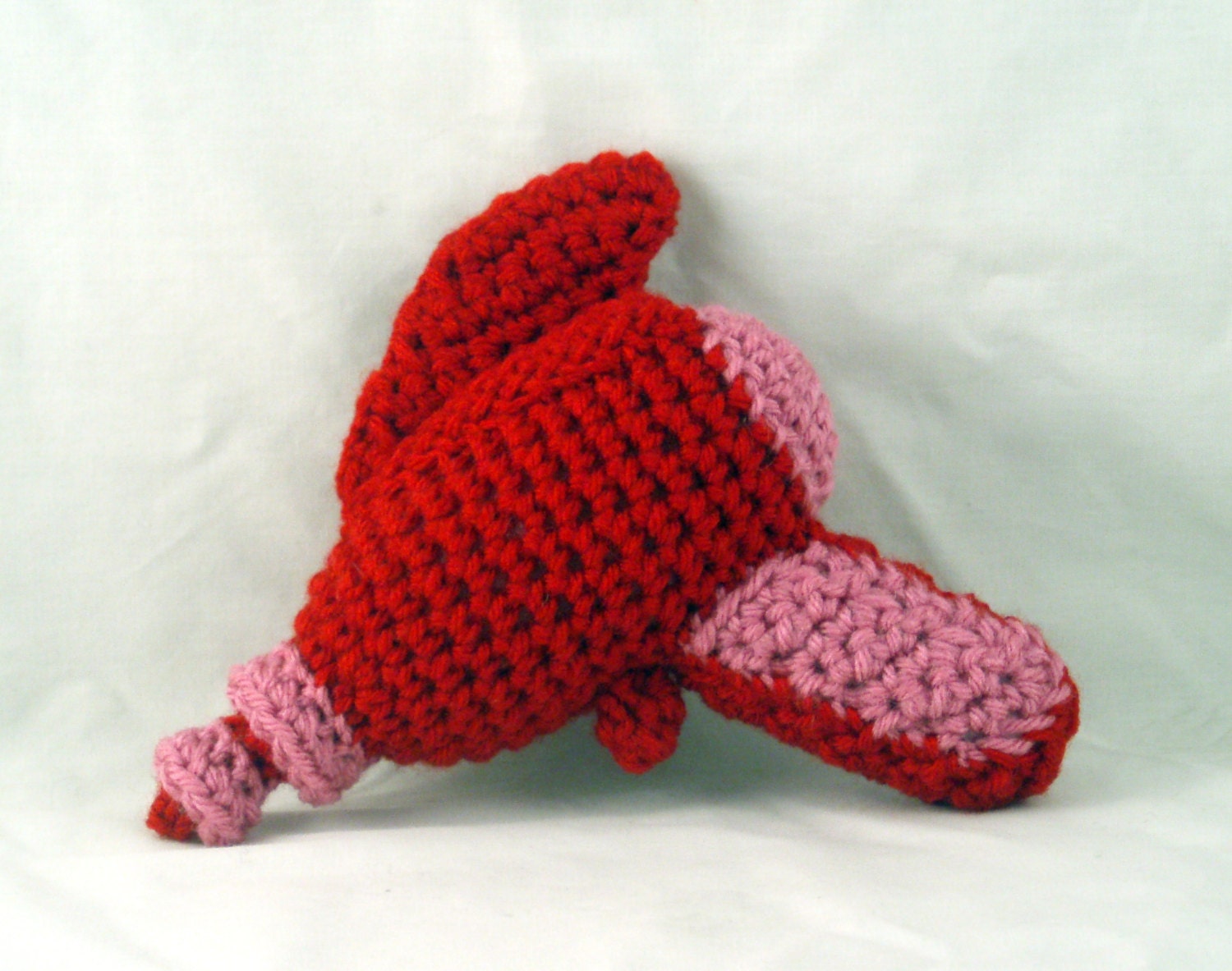 Crochet Raygun in Red and Pink - Baby's First Raygun